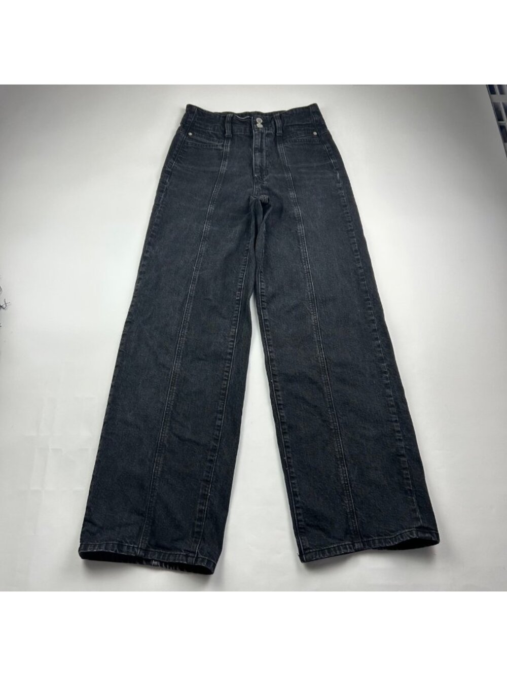 Universal Thread Black Denim High Rise Wide Leg Jeans 6R - Picture 1 of 6